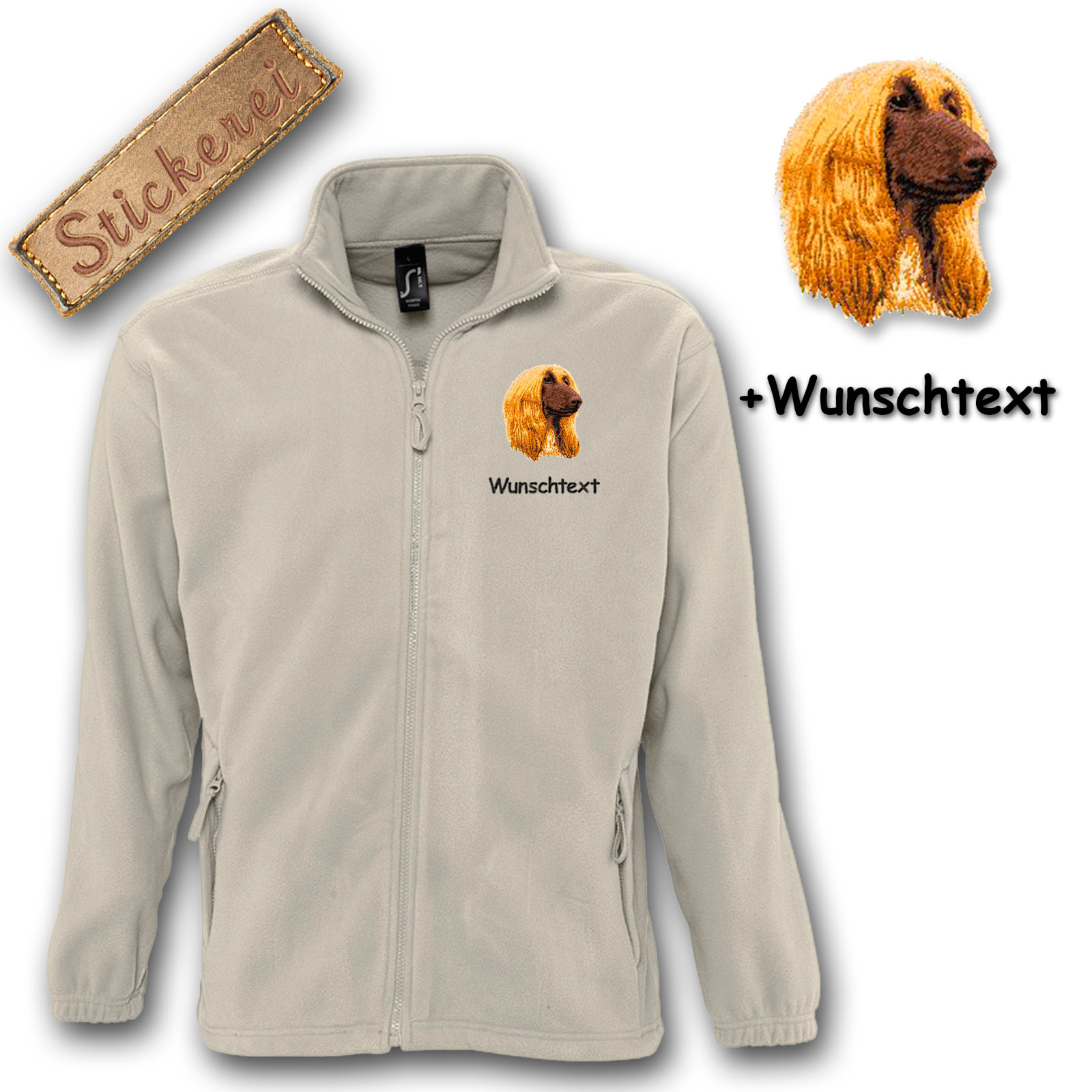 Fleecejacke Afghanischer Windhund – Bild 6