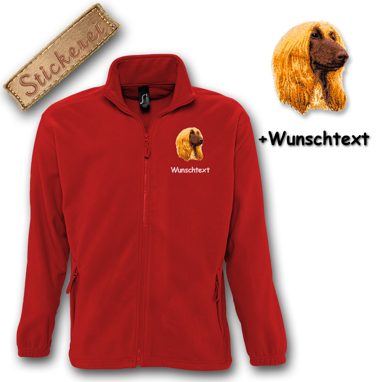 Fleecejacke Afghanischer Windhund – Bild 5