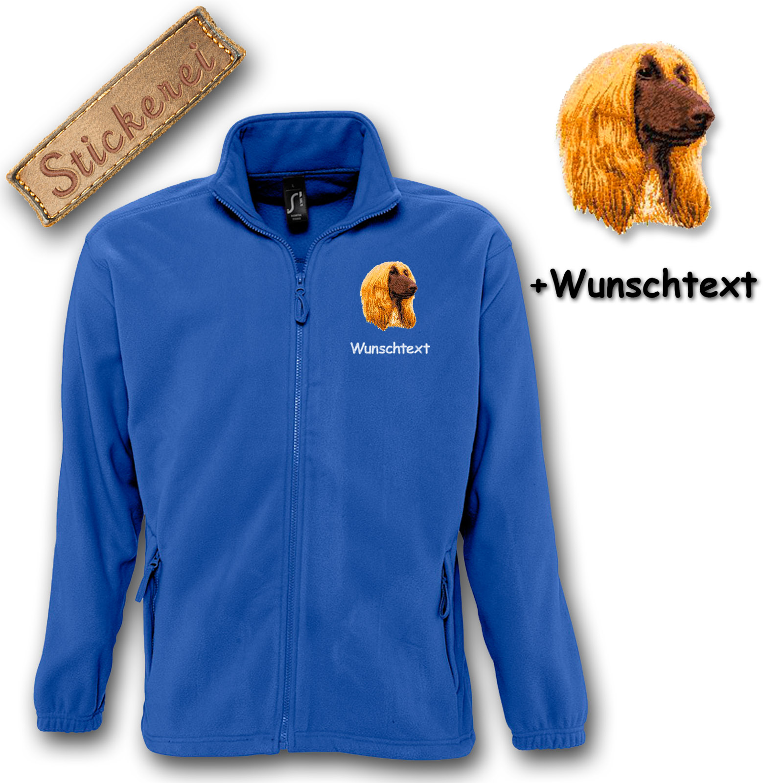 Fleecejacke Afghanischer Windhund – Bild 4