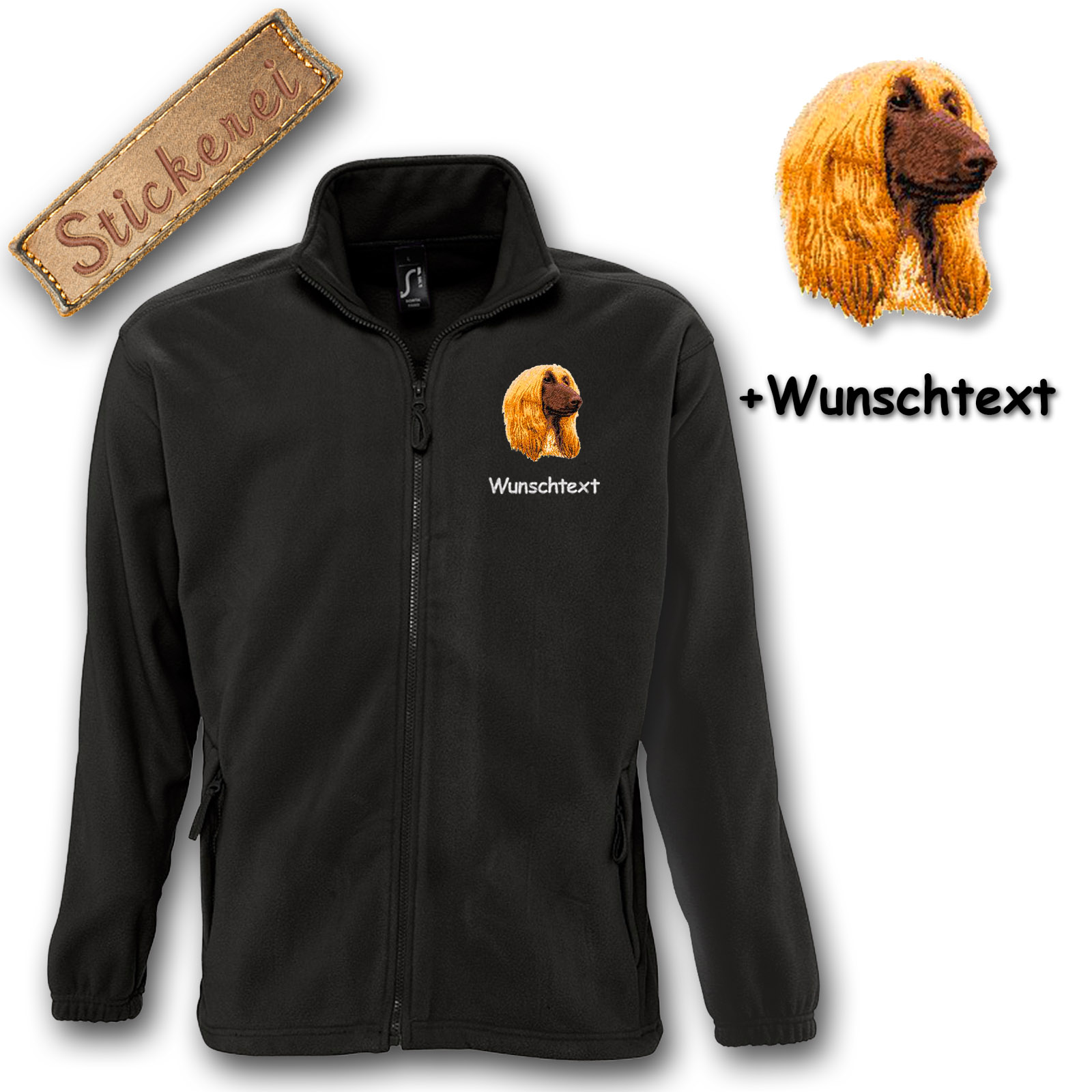 Fleecejacke Afghanischer Windhund – Bild 3
