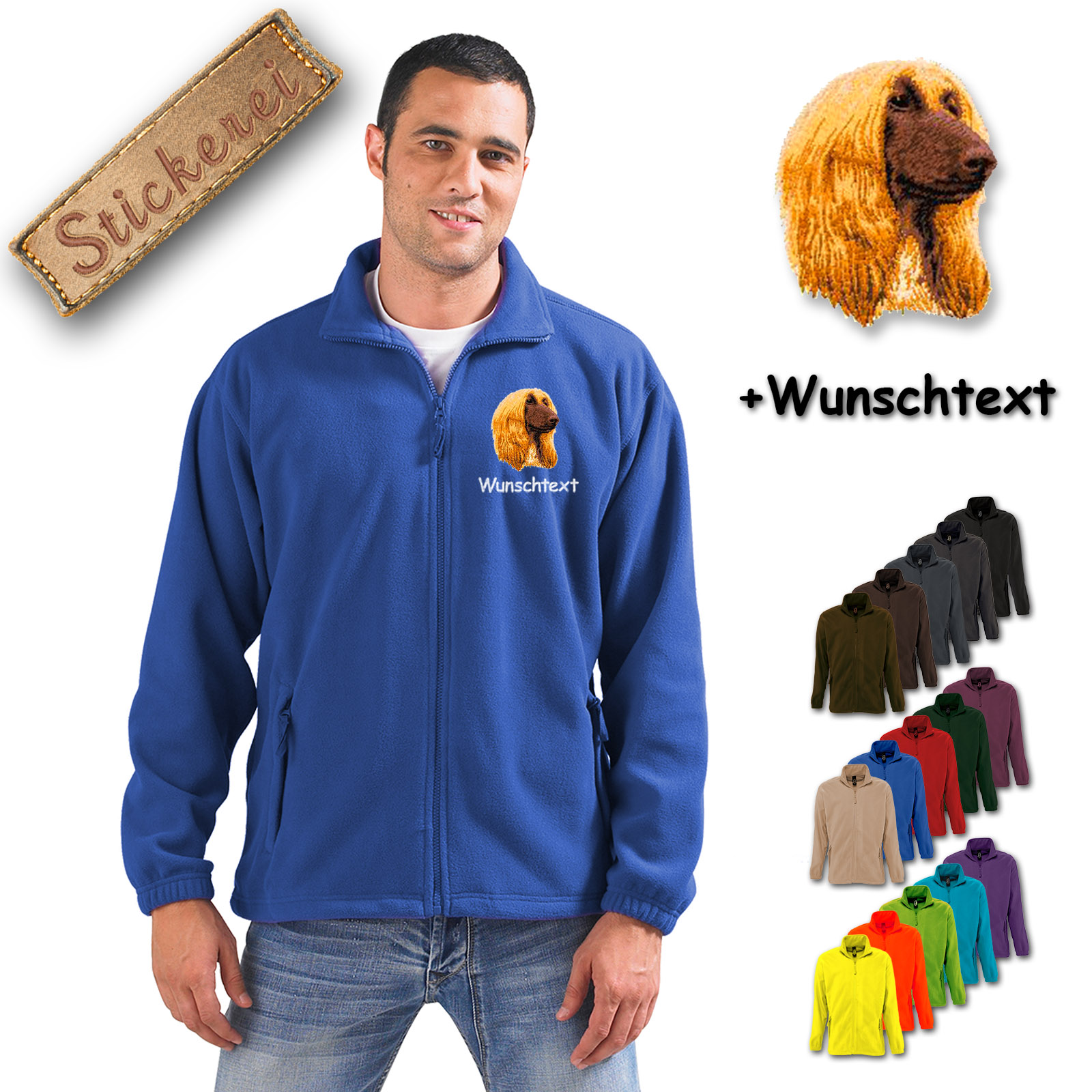 Fleecejacke Afghanischer Windhund