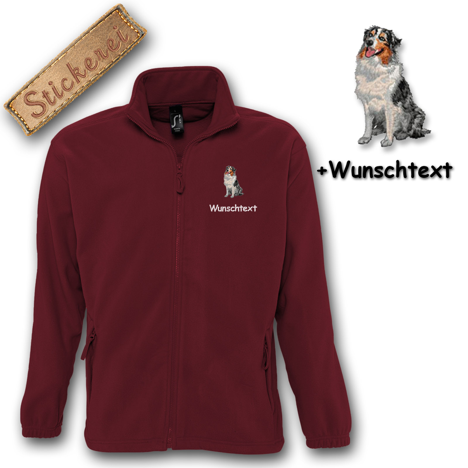 Kinder-Fleecejacke Australian Shepherd – Bild 2