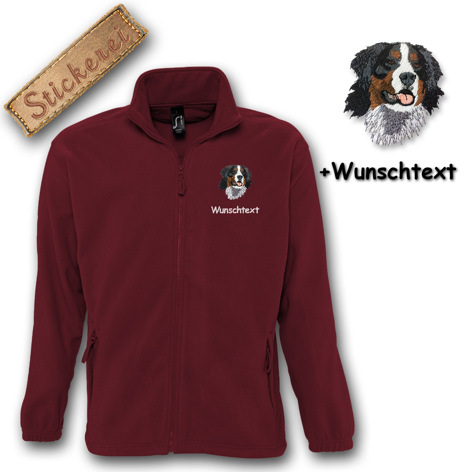 Kinder-Fleecejacke Berner Sennenhund – Bild 2
