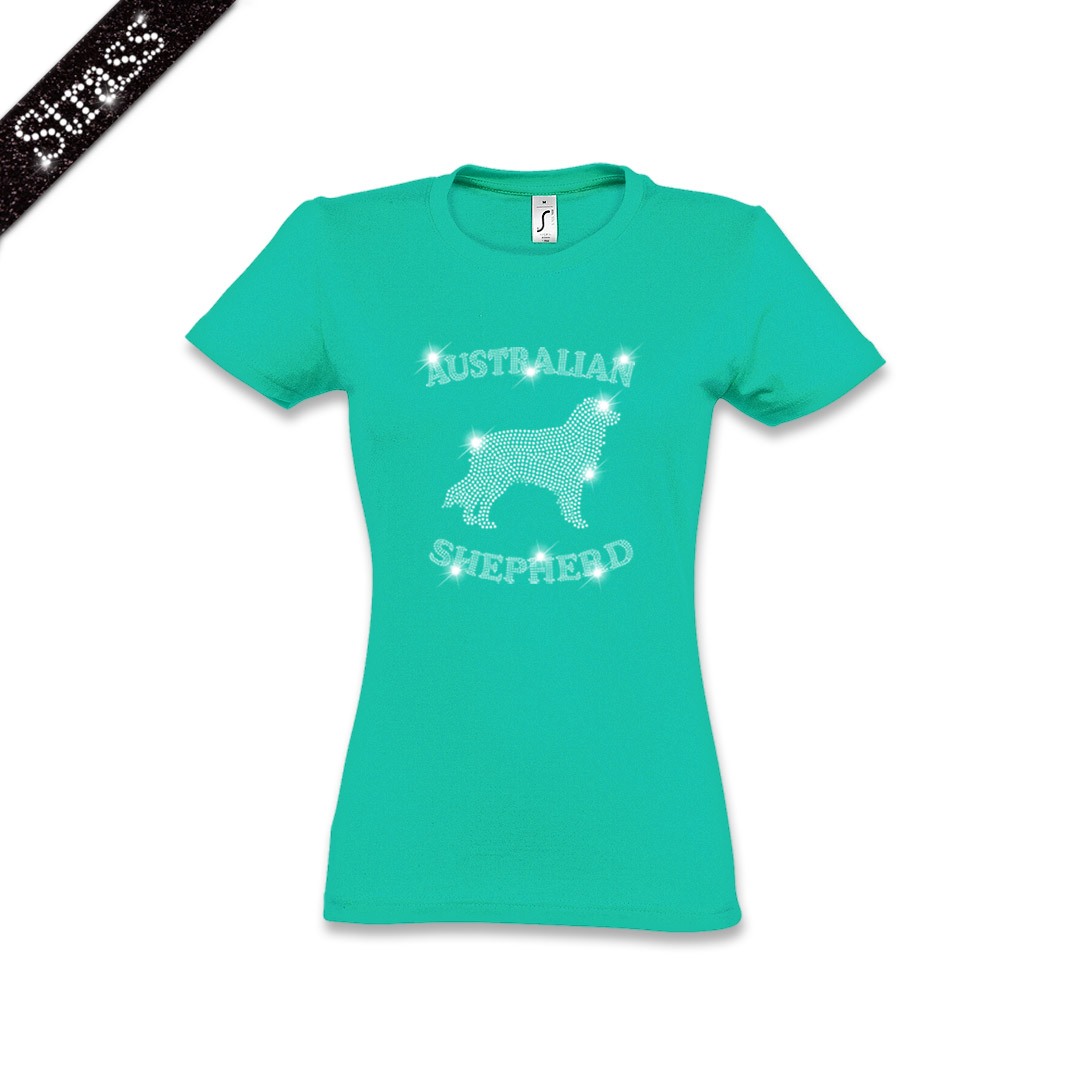 Damen Strass T-Shirt Australian Shepherd – Bild 16