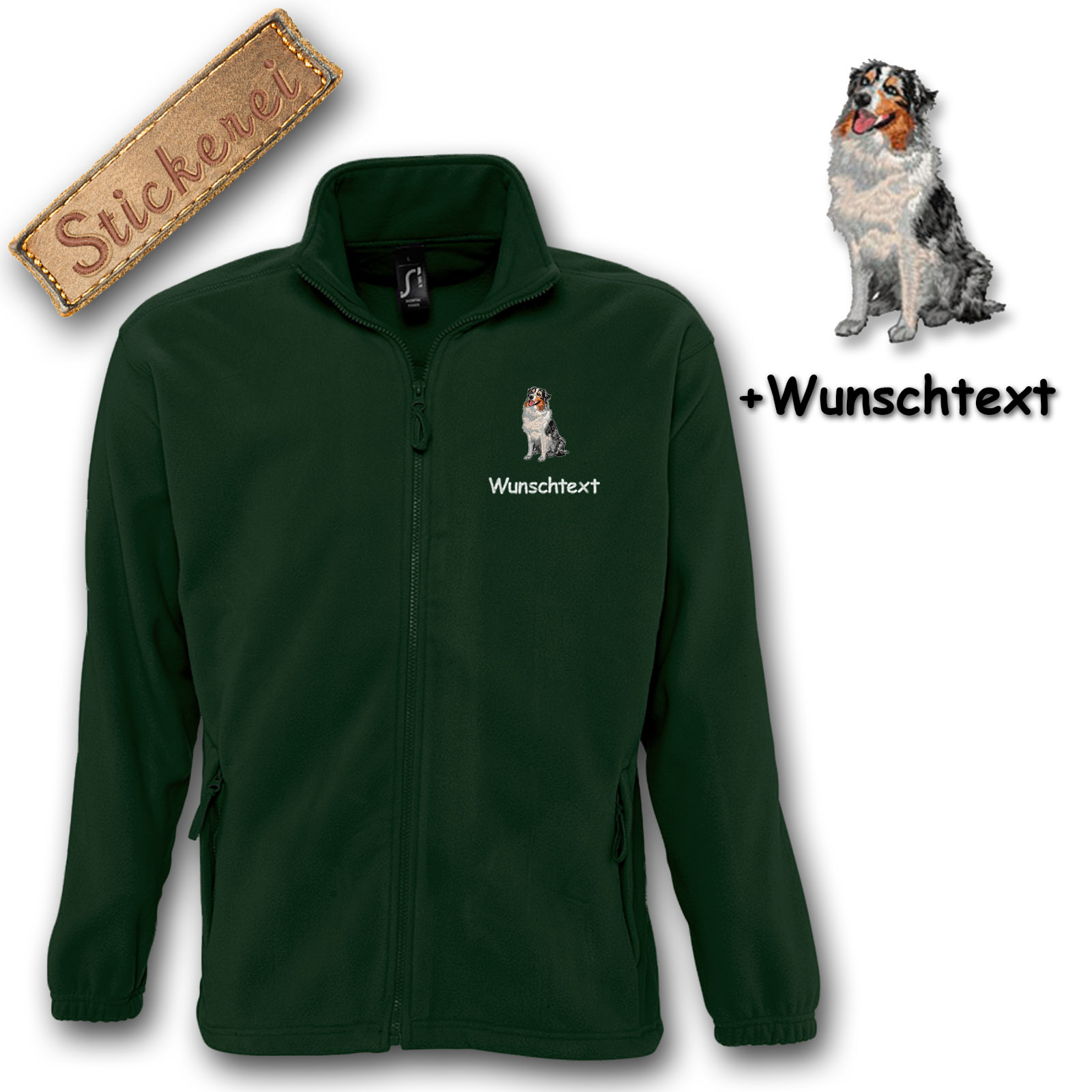 Kinder-Fleecejacke Australian Shepherd – Bild 3