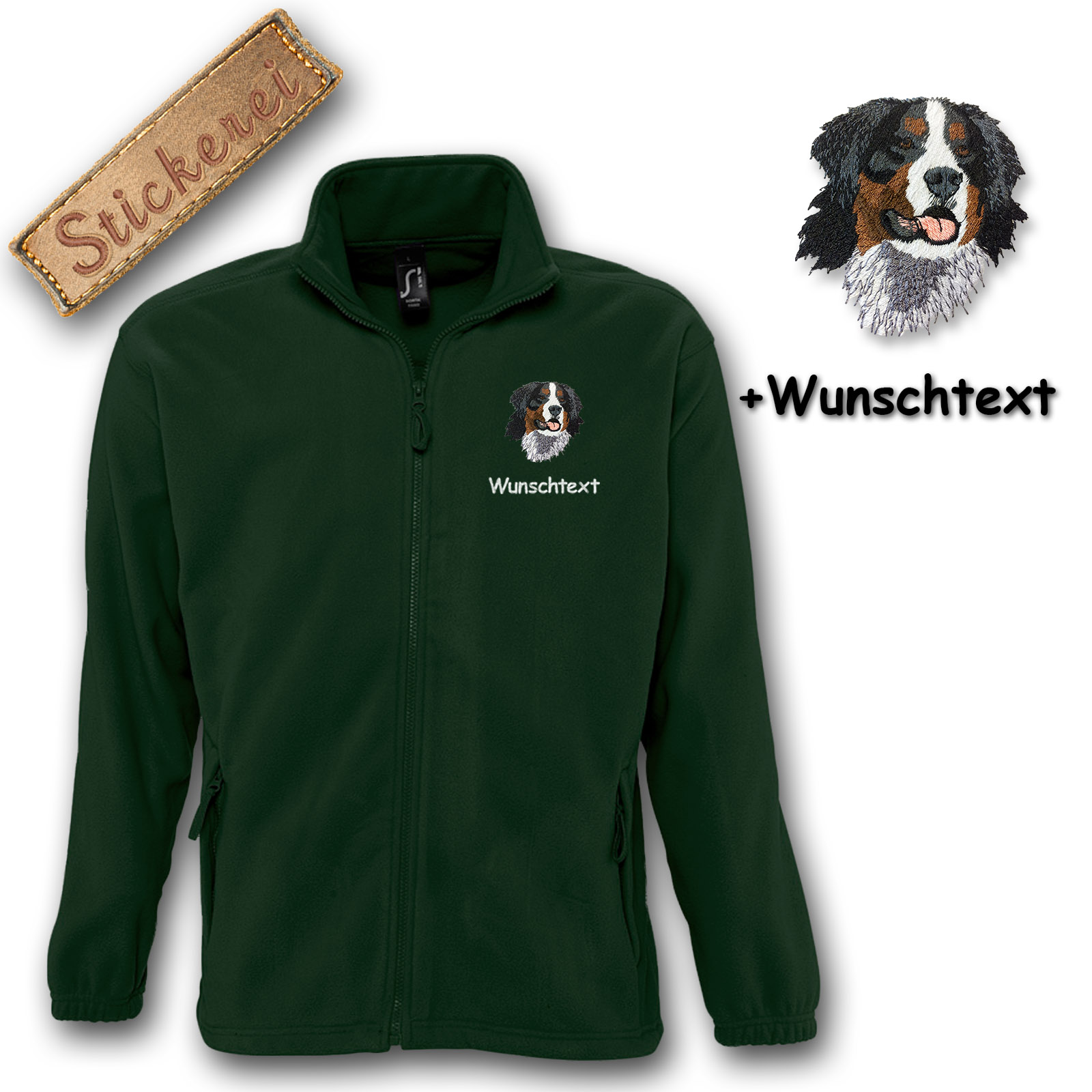 Kinder-Fleecejacke Berner Sennenhund – Bild 6