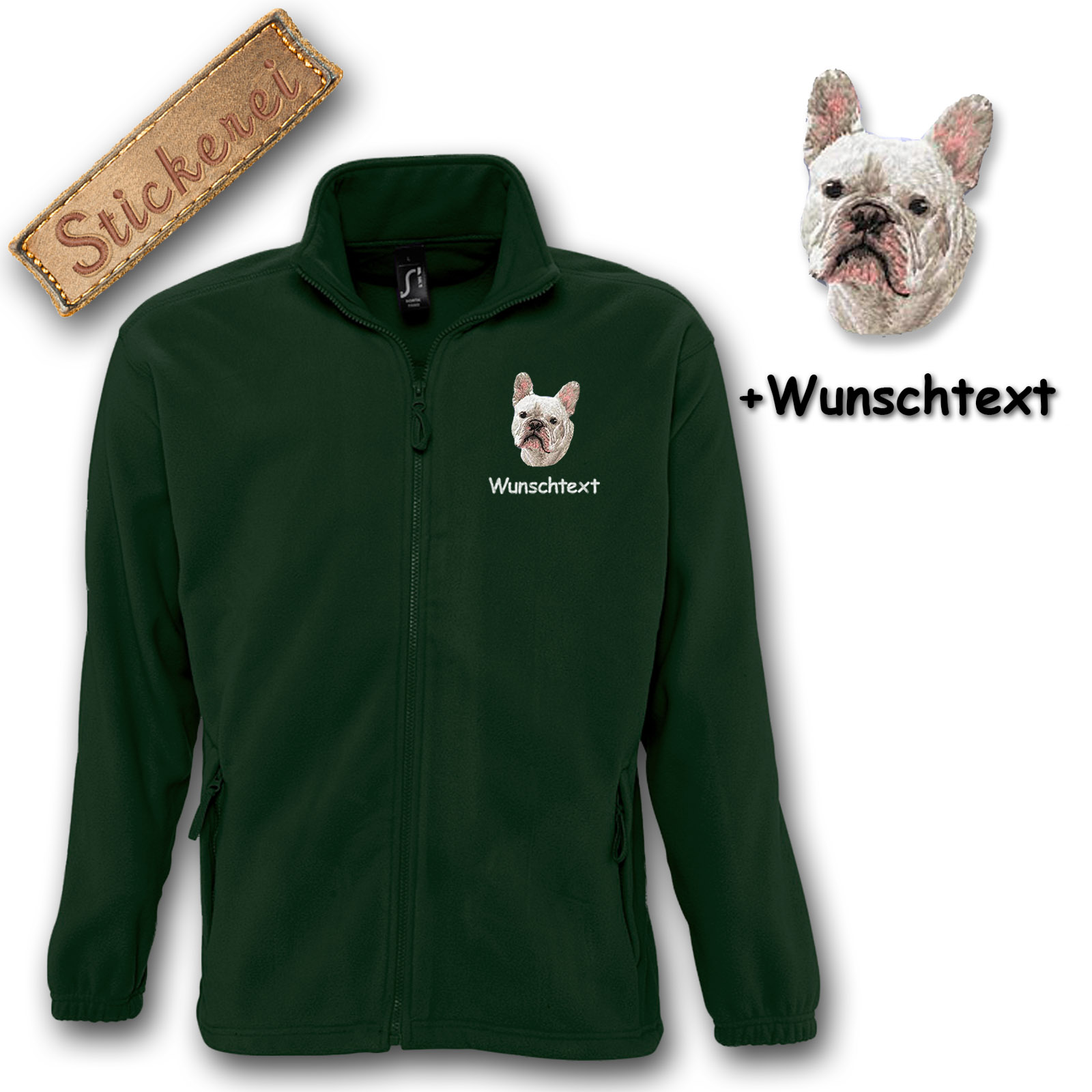 Kinder-Fleecejacke Französische Bulldogge – Bild 5
