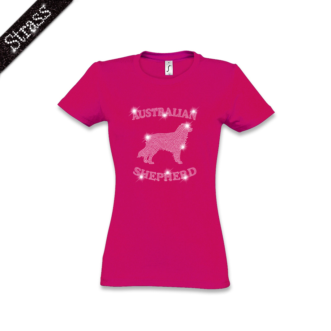 Damen Strass T-Shirt Australian Shepherd – Bild 14
