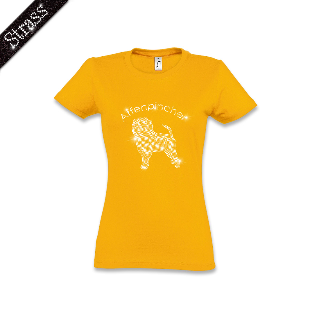 Damen Strass T-Shirt Affenpinscher – Bild 13