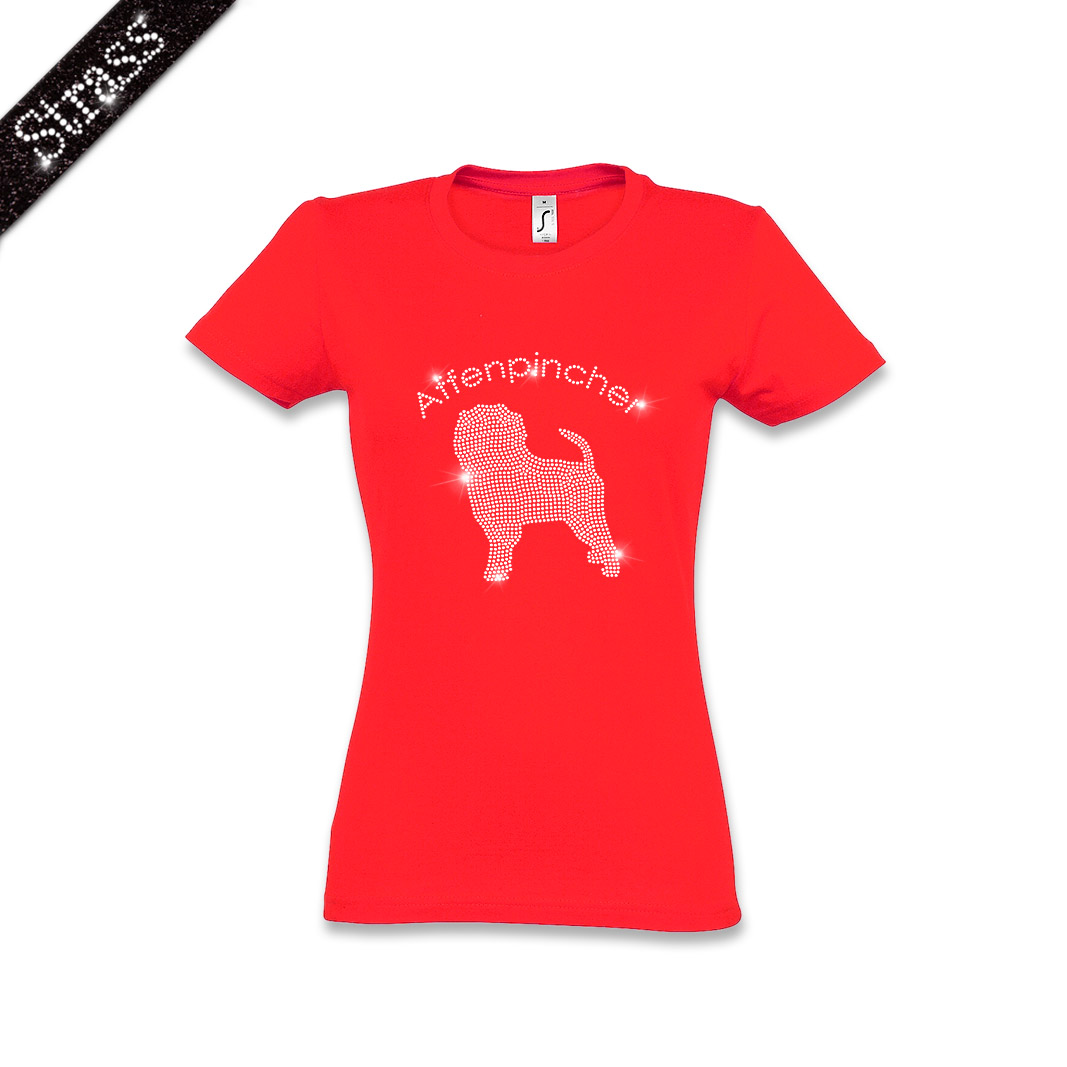Damen Strass T-Shirt Affenpinscher – Bild 12
