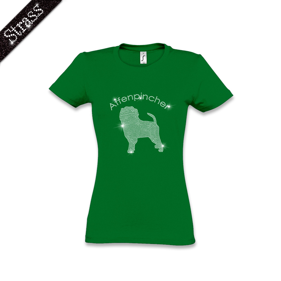 Damen Strass T-Shirt Affenpinscher – Bild 11
