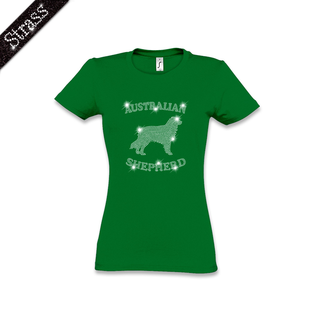 Damen Strass T-Shirt Australian Shepherd – Bild 11