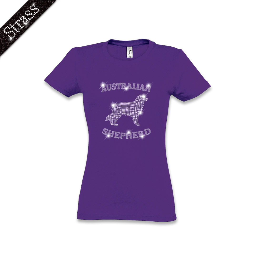 Damen Strass T-Shirt Australian Shepherd – Bild 10