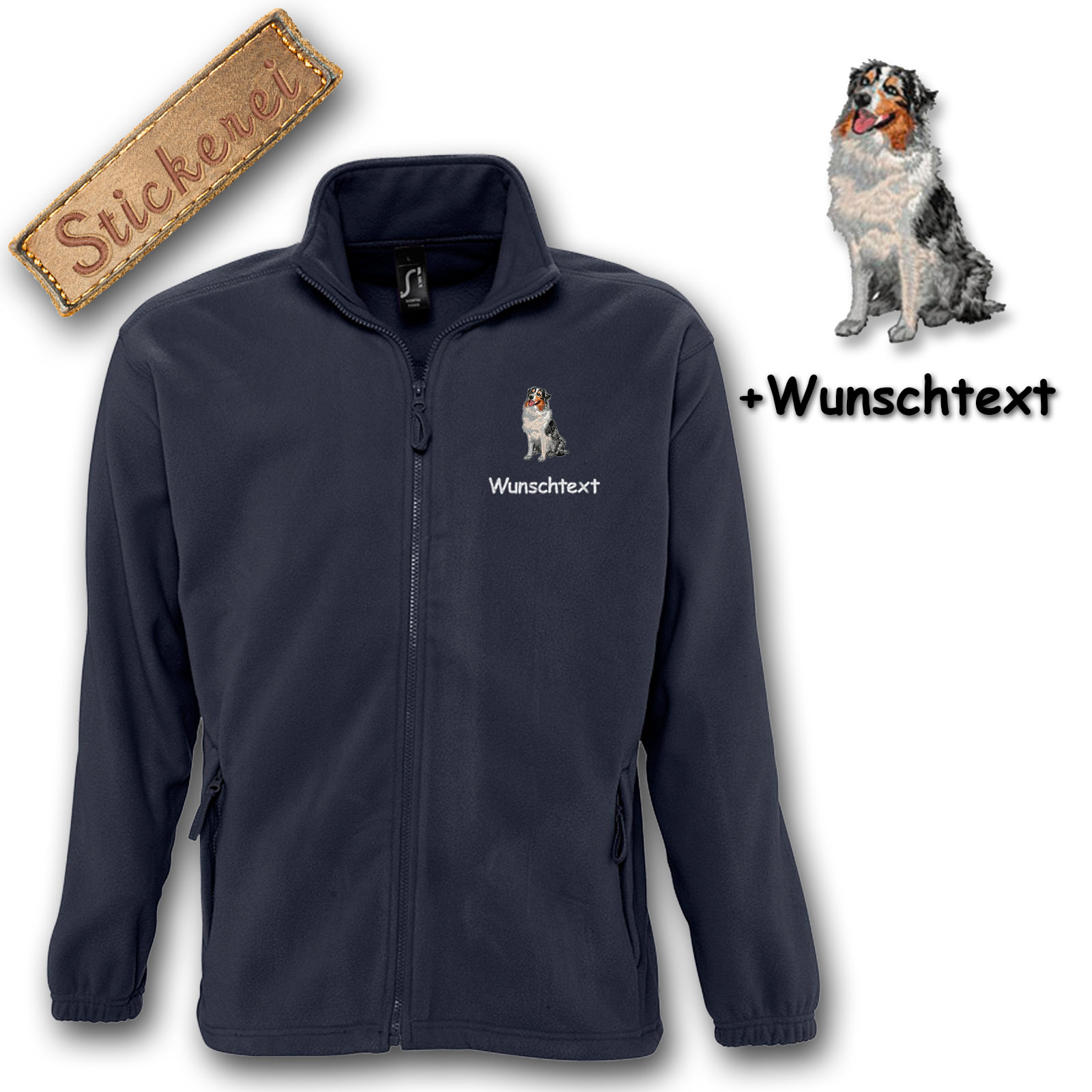 Kinder-Fleecejacke Australian Shepherd – Bild 4