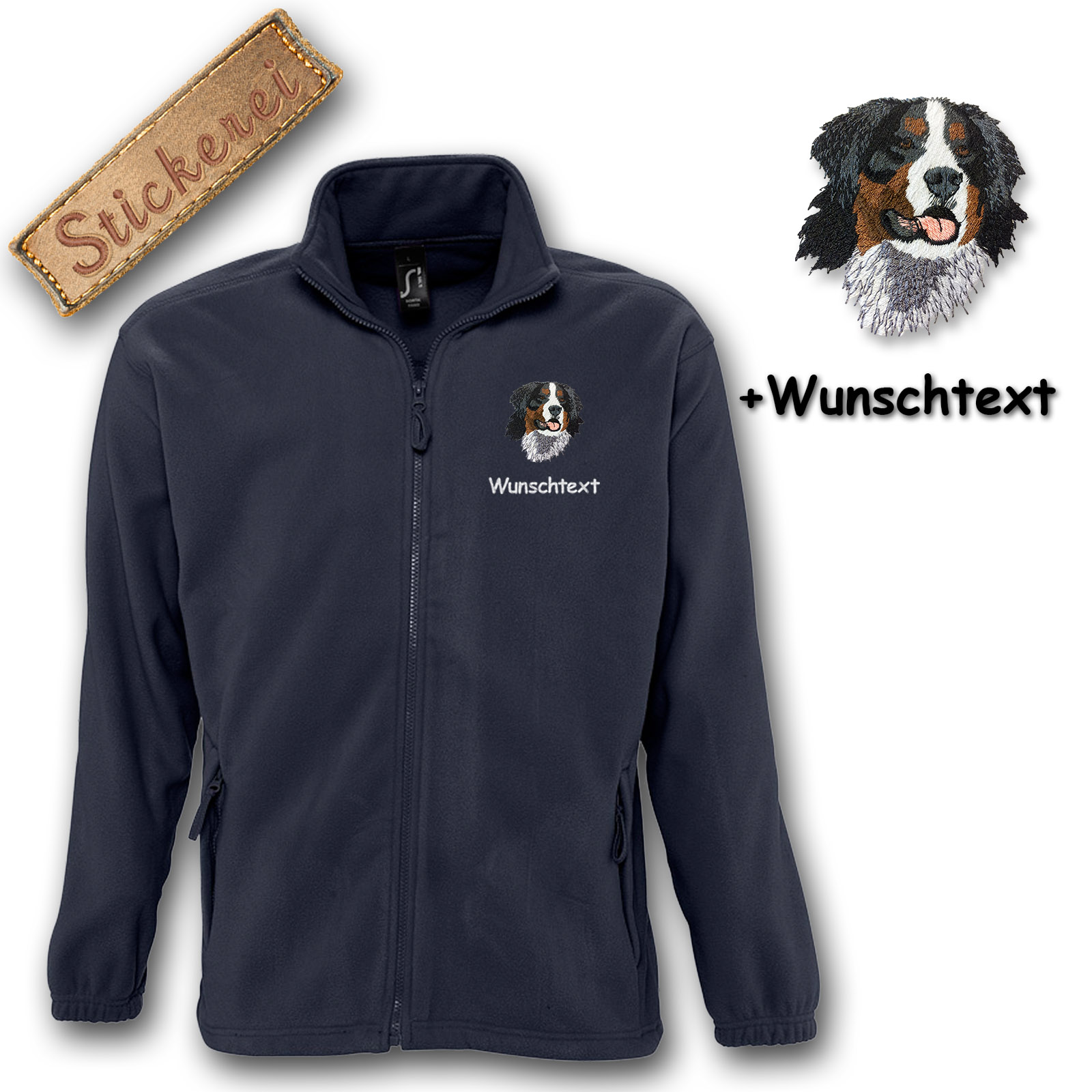 Kinder-Fleecejacke Berner Sennenhund – Bild 5