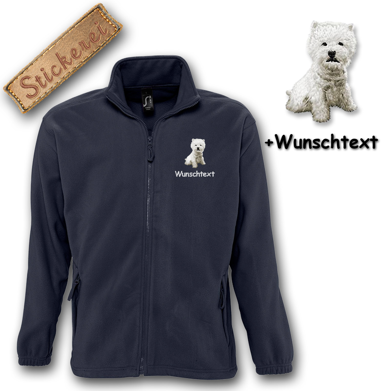 Kinder-Fleecejacke West Highland White Terrier – Bild 4