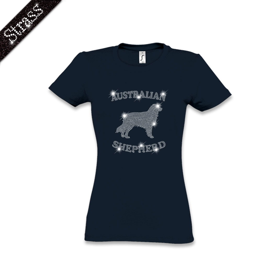 Damen Strass T-Shirt Australian Shepherd – Bild 8