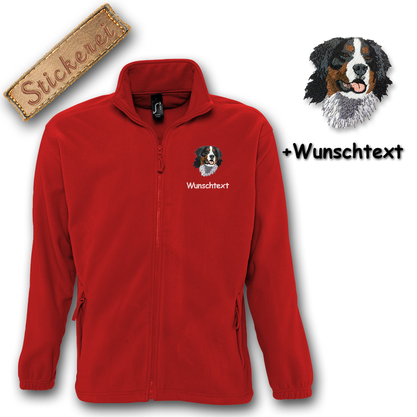 Kinder-Fleecejacke Berner Sennenhund – Bild 4
