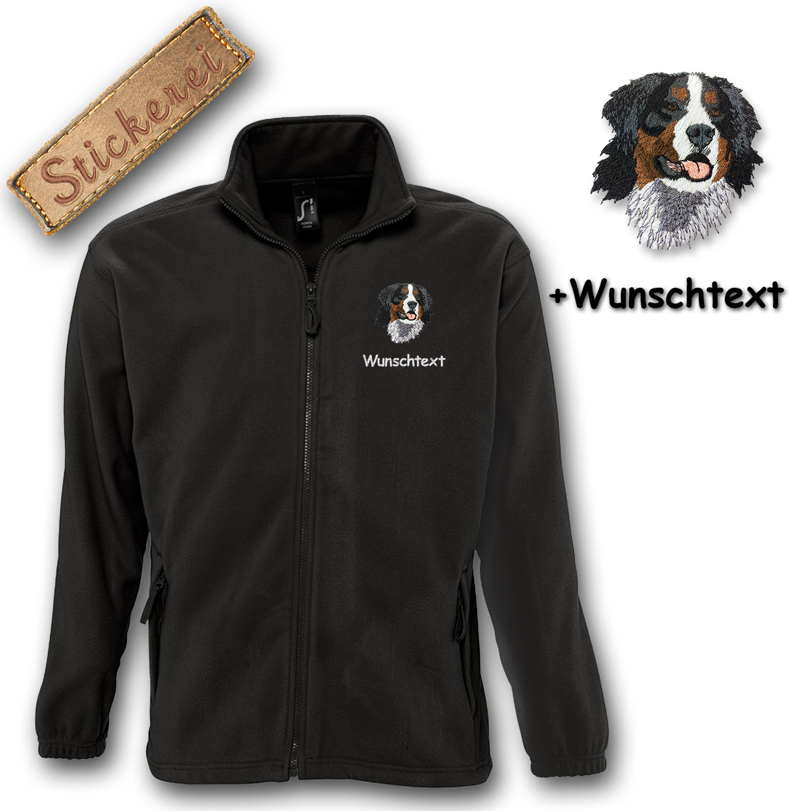 Kinder-Fleecejacke Berner Sennenhund – Bild 3