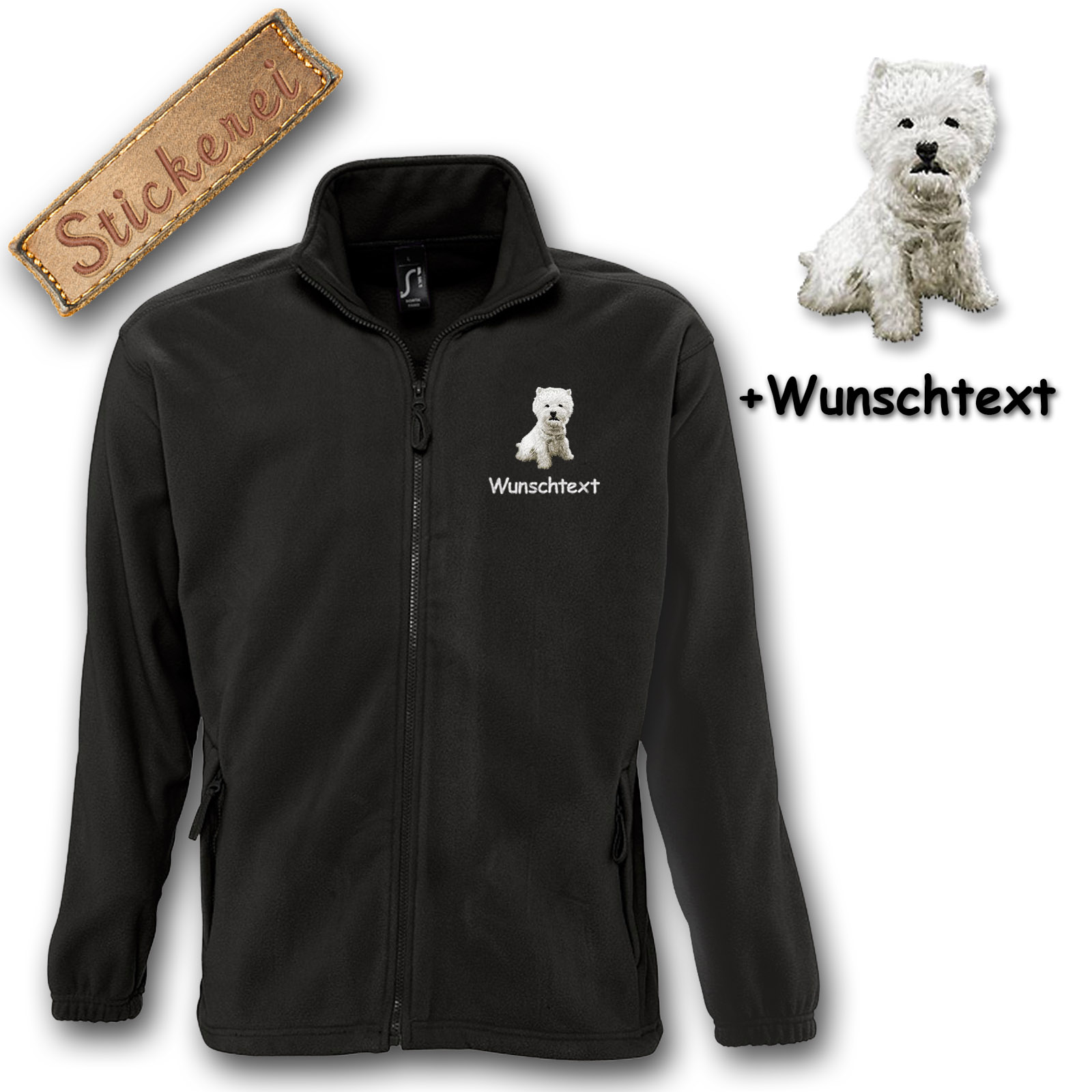 Kinder-Fleecejacke West Highland White Terrier – Bild 2
