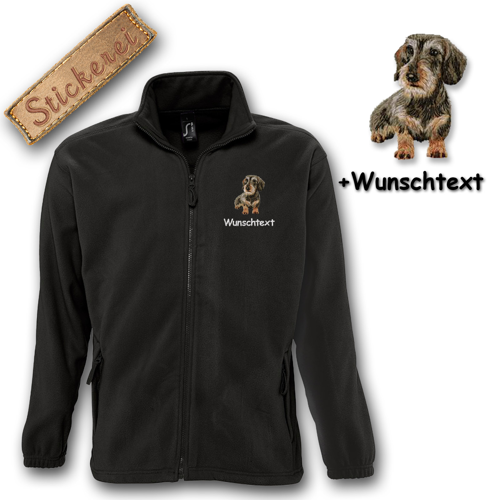 Fleecejacke Dackel – Bild 3