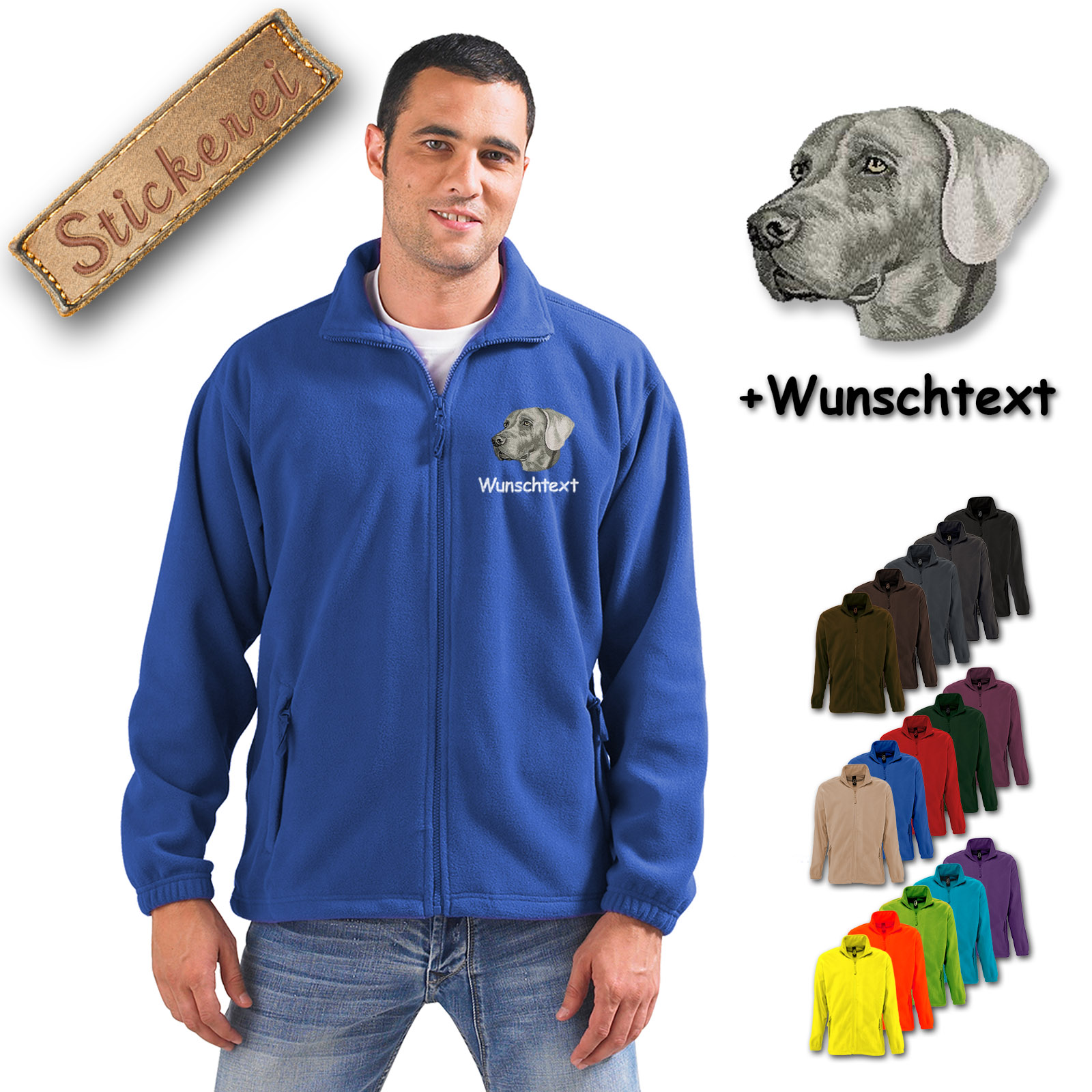 Fleecejacke Weimaraner