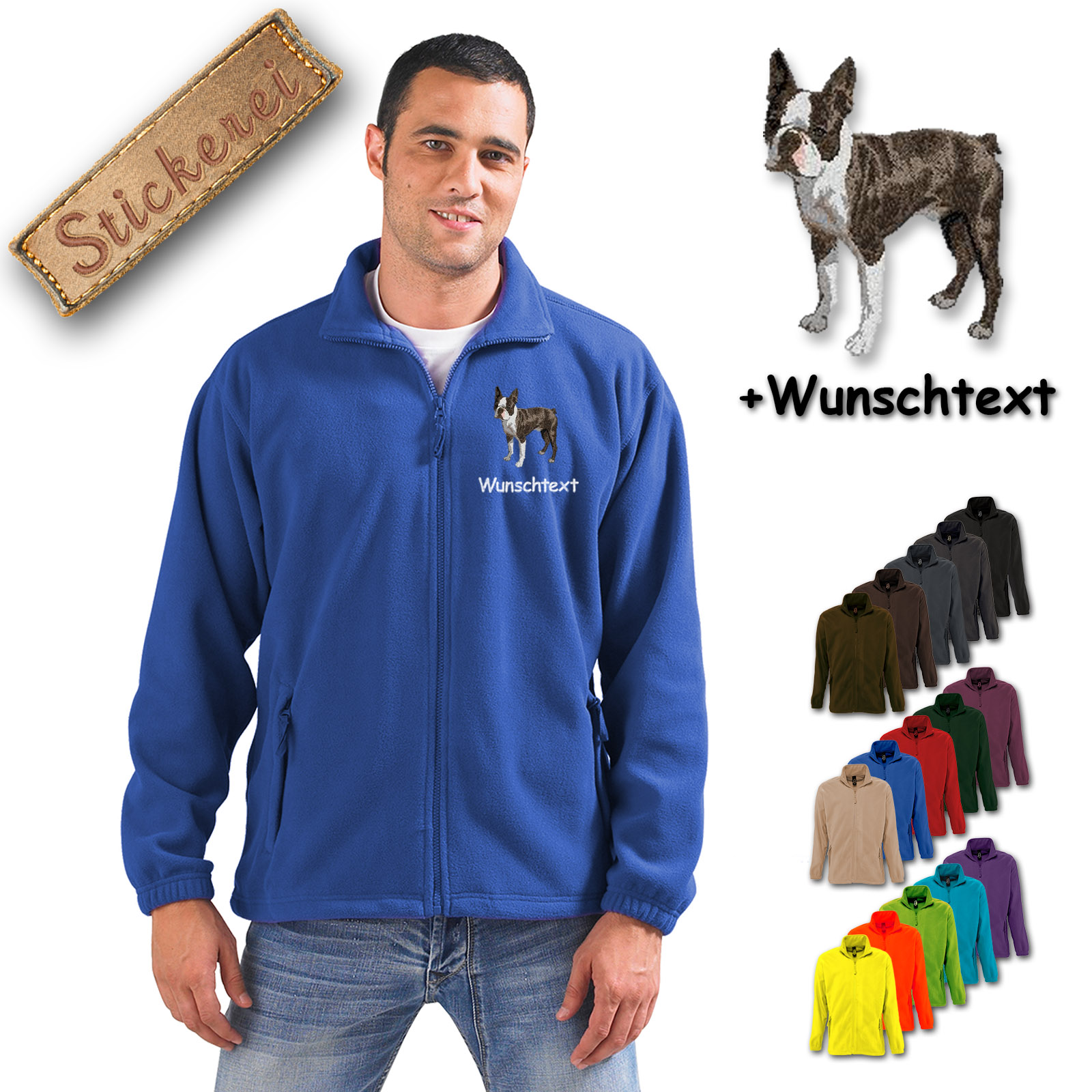 Fleecejacke Boston Terrier
