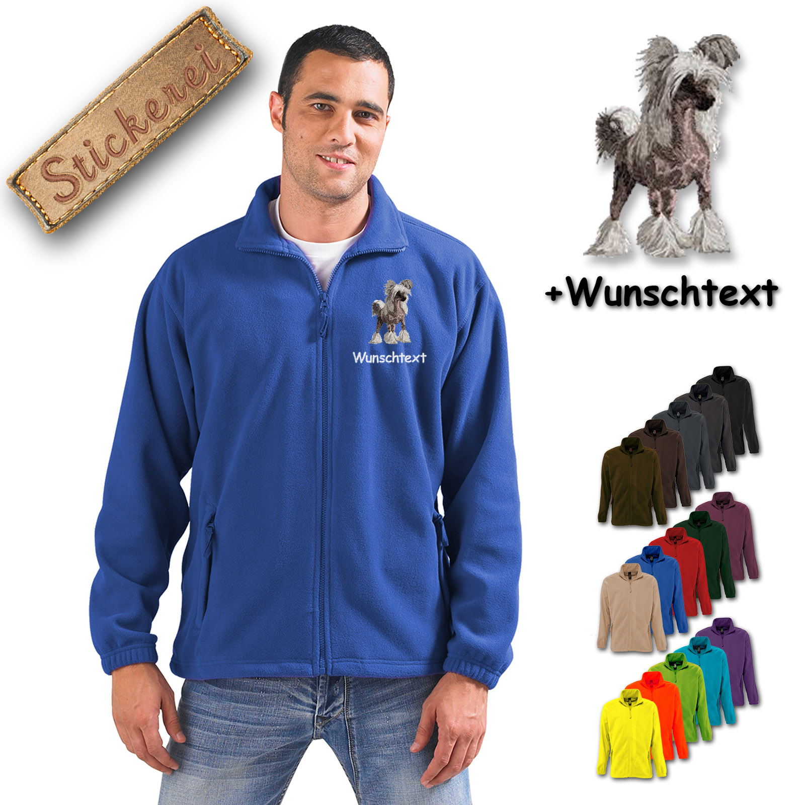 Fleecejacke Chinesischer Schopfhund