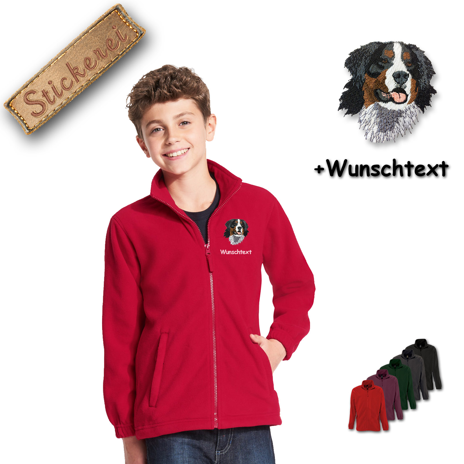 Kinder-Fleecejacke Berner Sennenhund