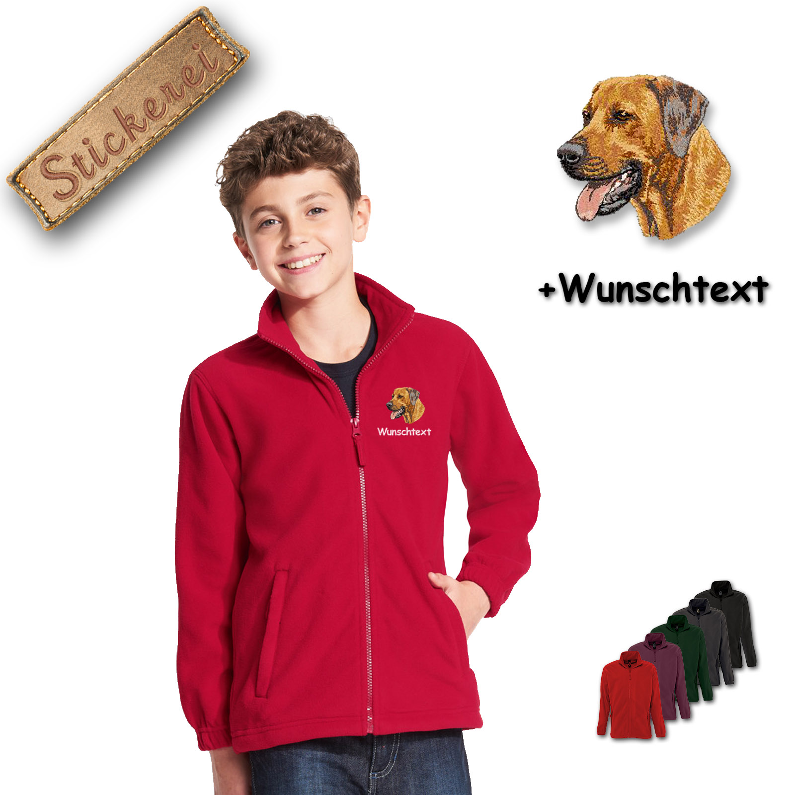 Kinder-Fleecejacke Rhodesian Ridgeback