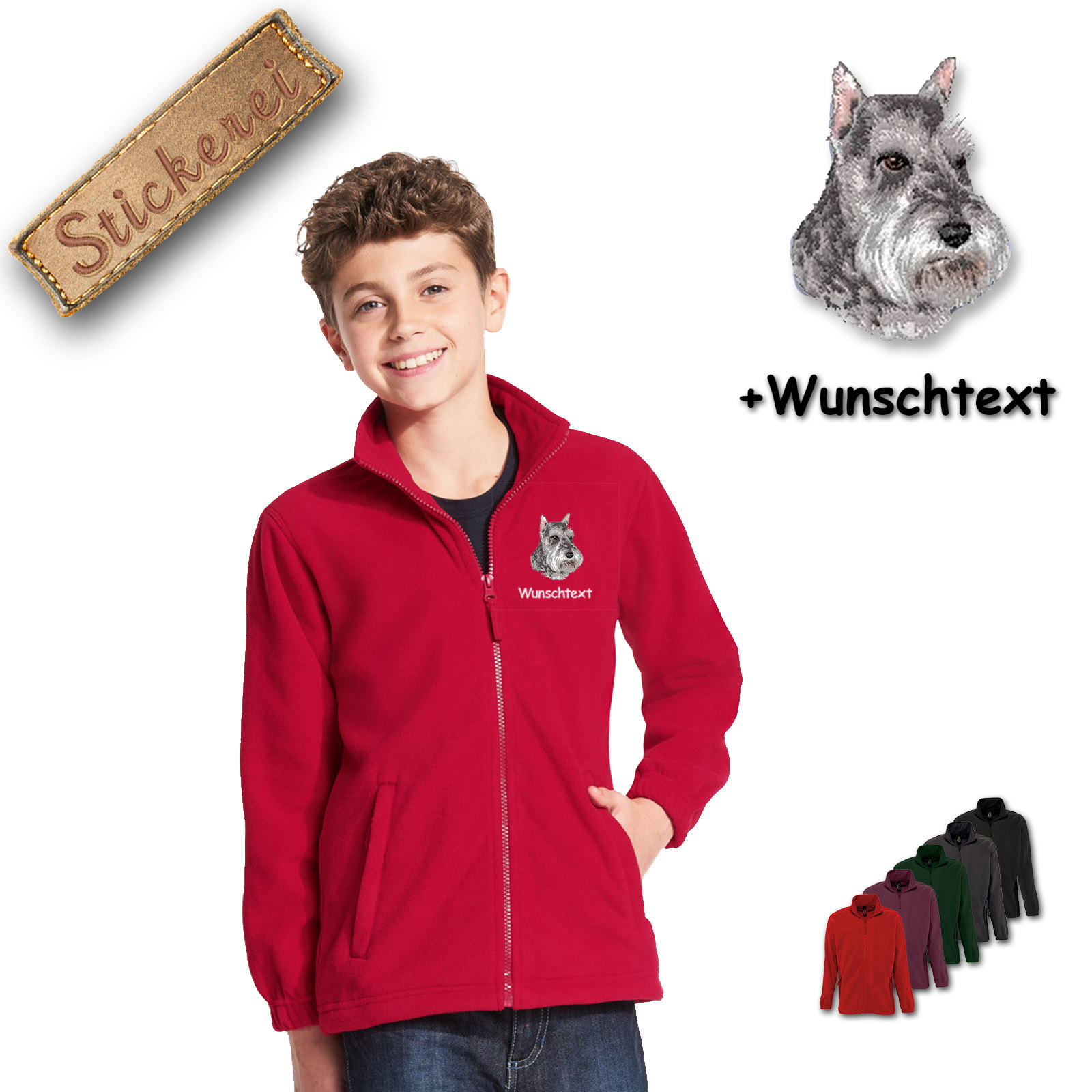 Kinder-Fleecejacke Riesenschnauzer