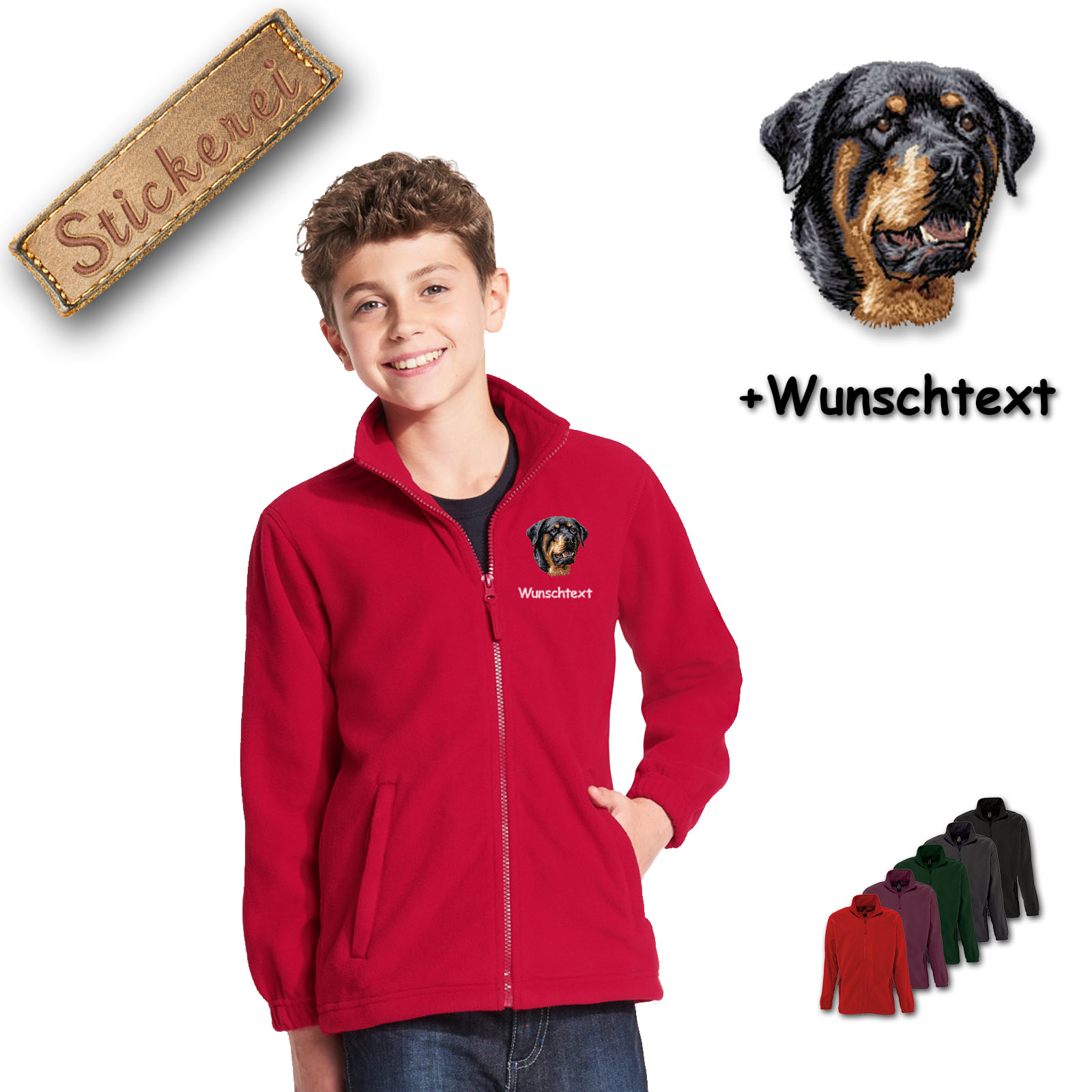 Kinder-Fleecejacke Rottweiler