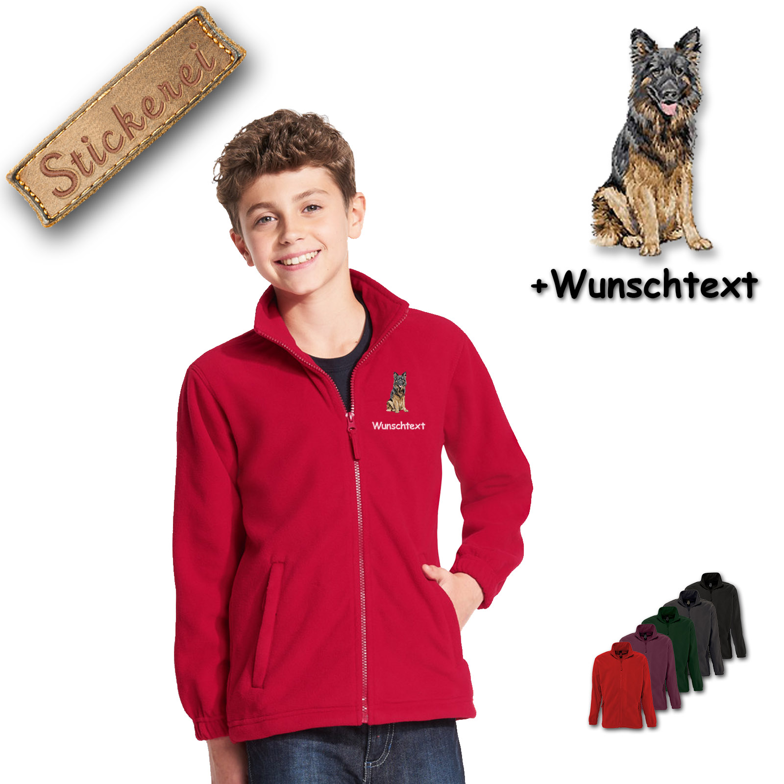 Kinder-Fleecejacke Schäferhund