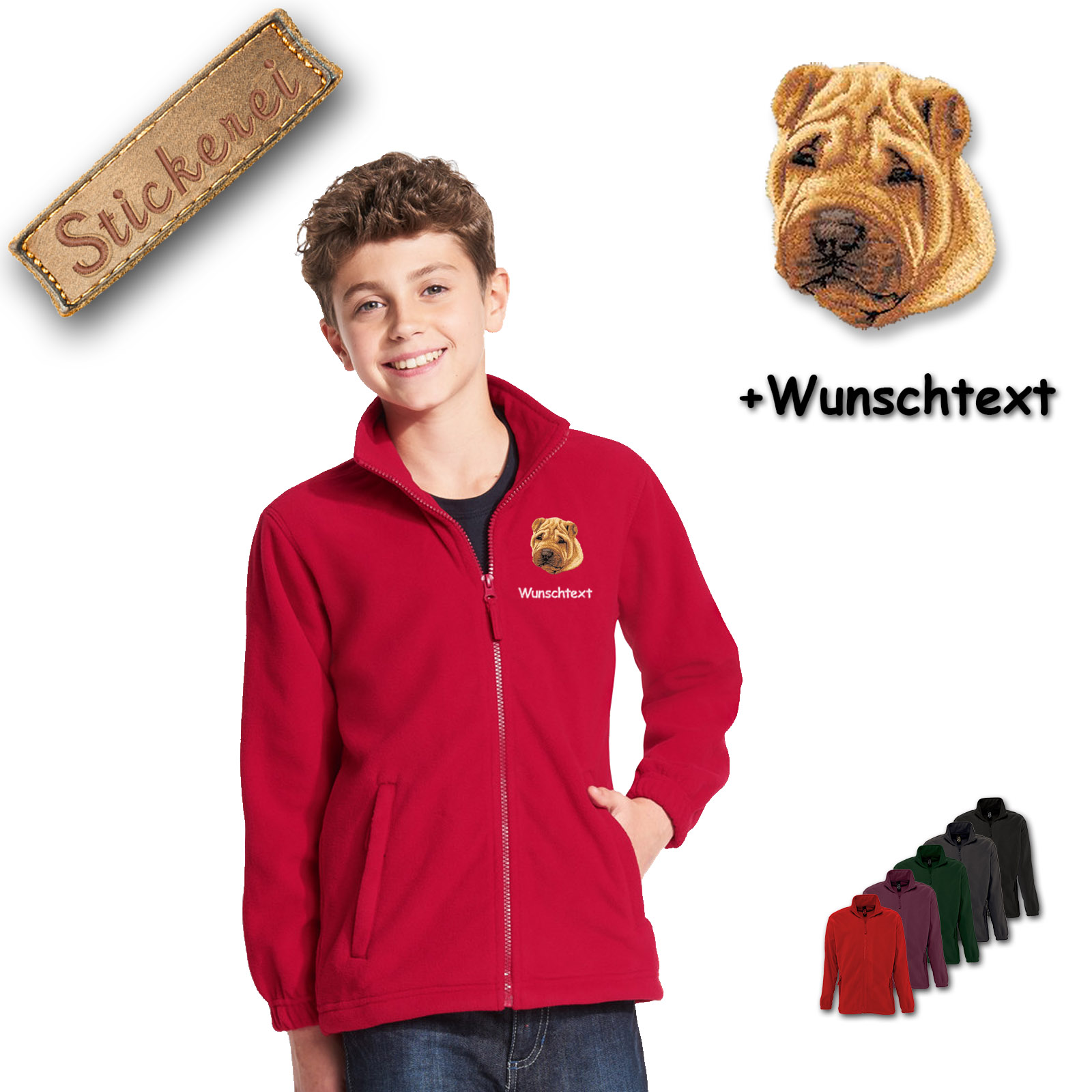 Kinder-Fleecejacke Shar-Pei
