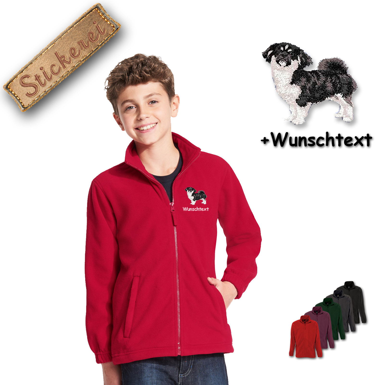Kinder-Fleecejacke Tibet Spaniel