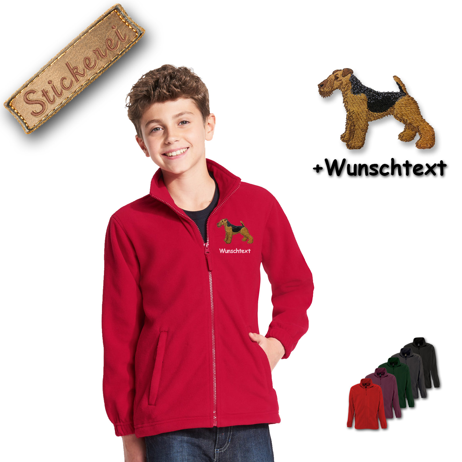 Kinder-Fleecejacke Welsh Terrier