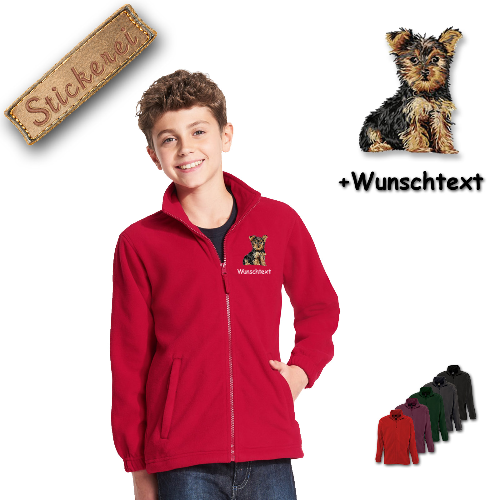 Kinder-Fleecejacke Yorkshire Terrier