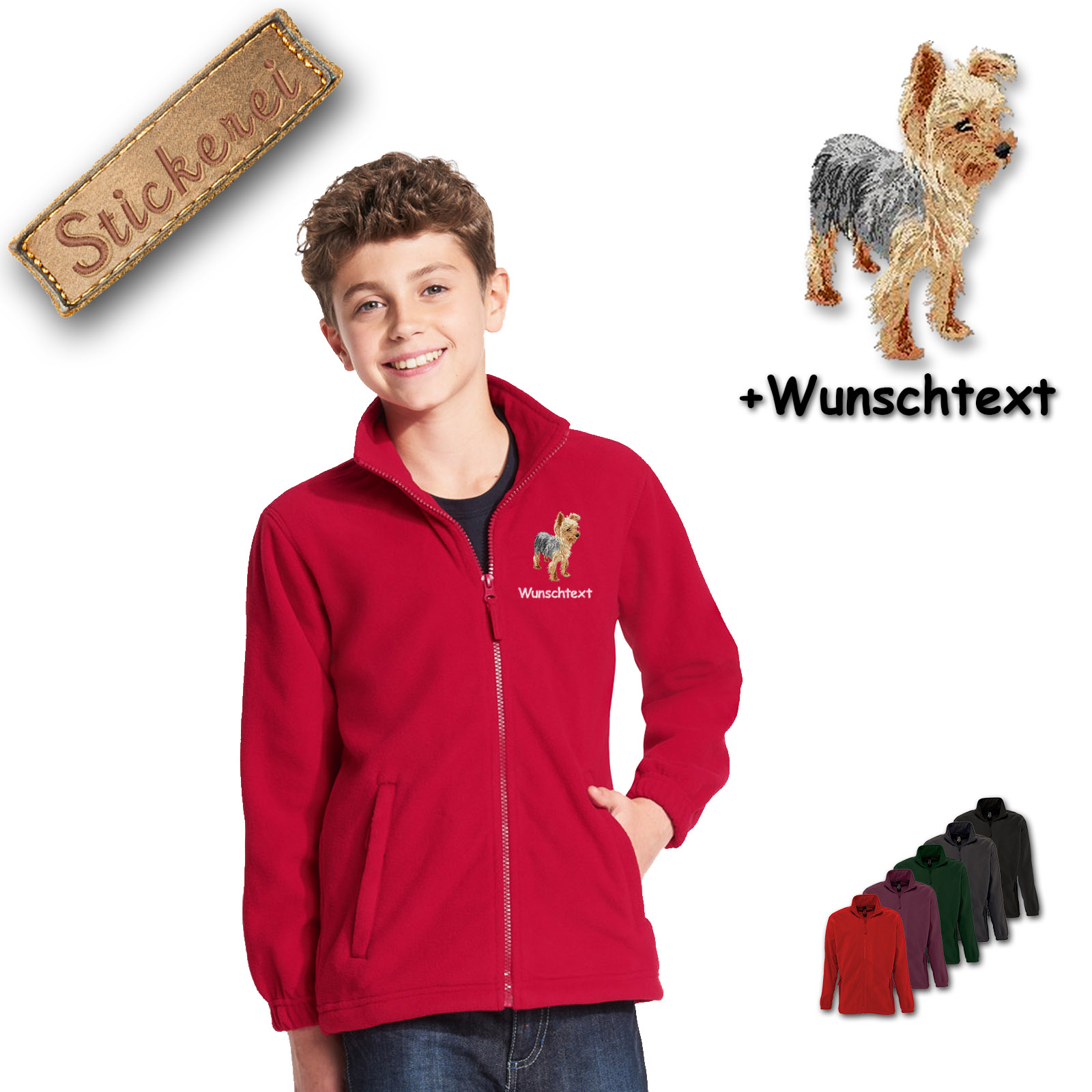 Kinder-Fleecejacke Yorkshire Terrier