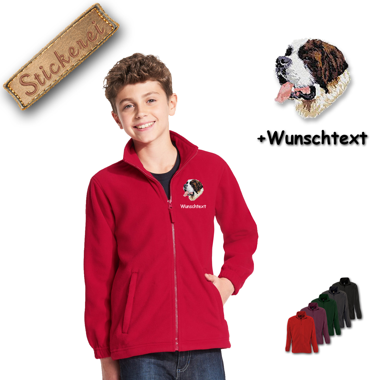Kinder-Fleecejacke Bernhardiner