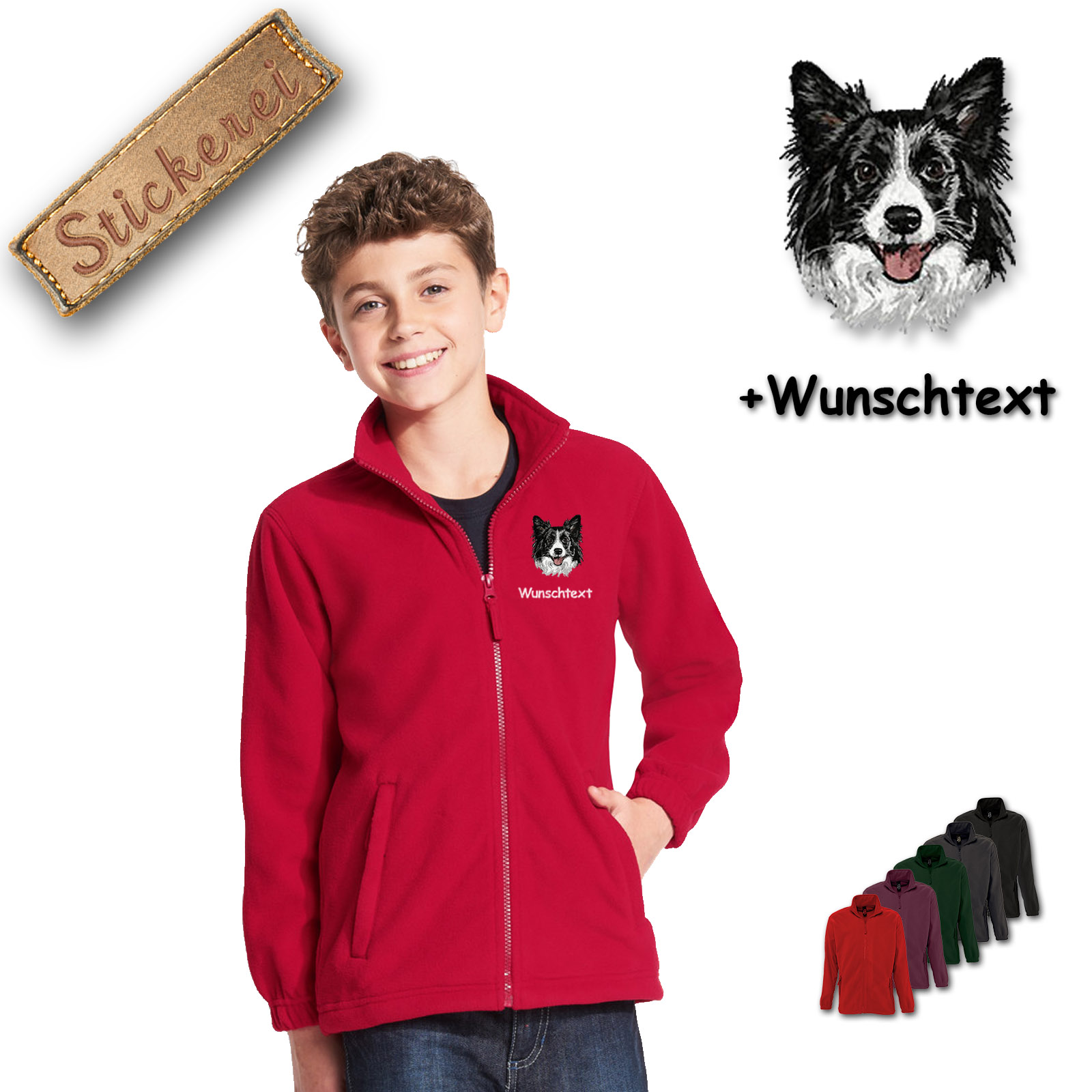 Kinder-Fleecejacke Border Collie