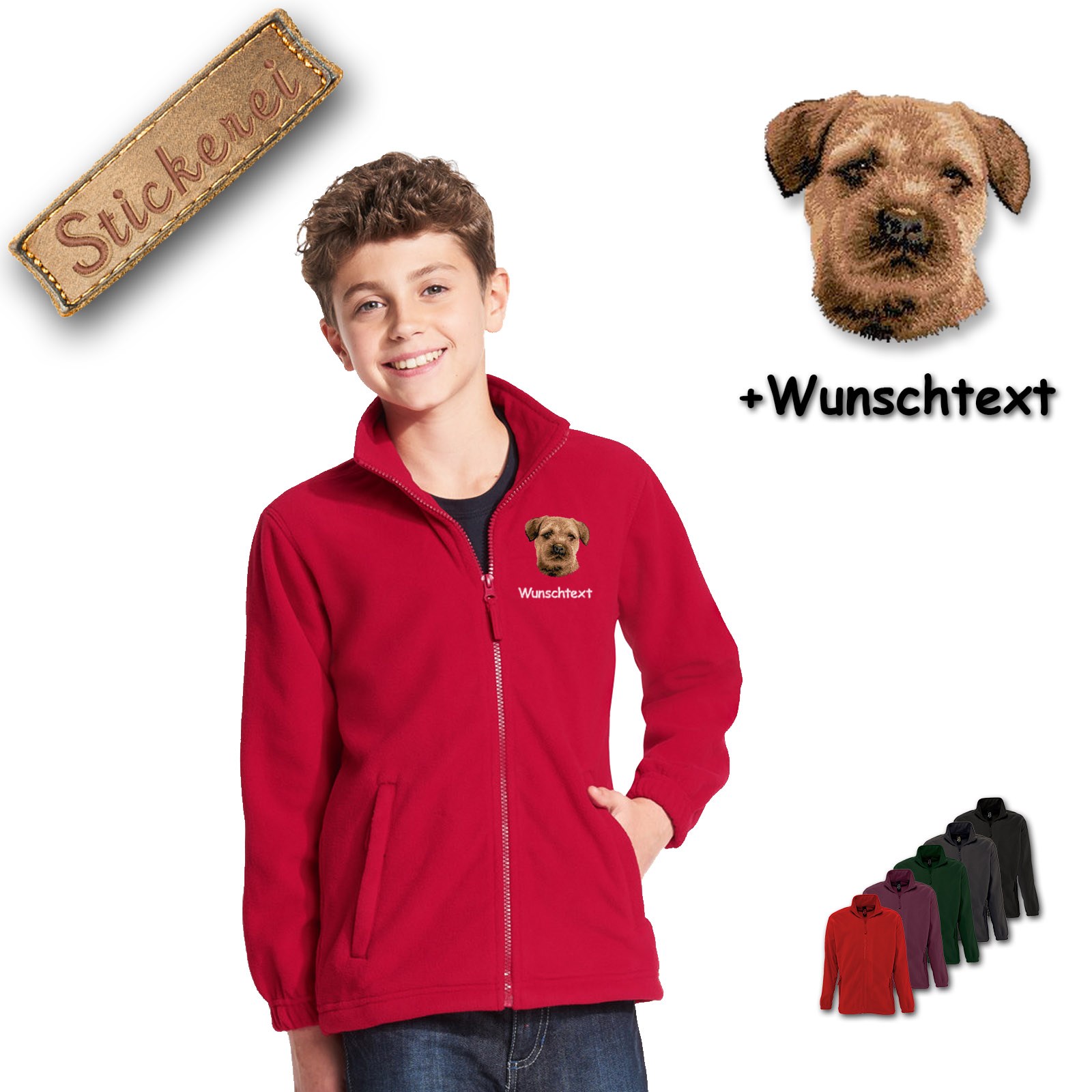 Kinder-Fleecejacke Border Terrier