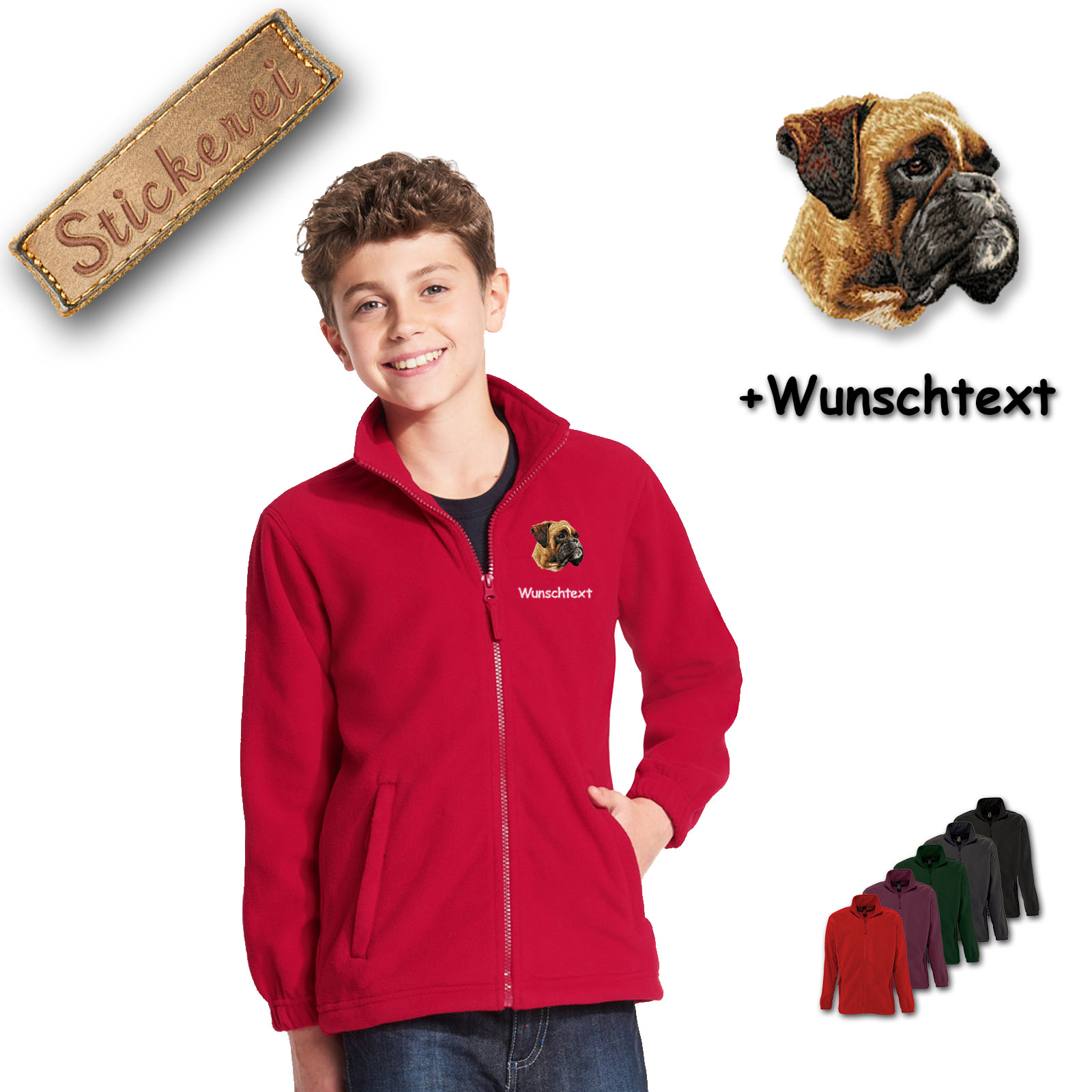 Kinder-Fleecejacke Boxer
