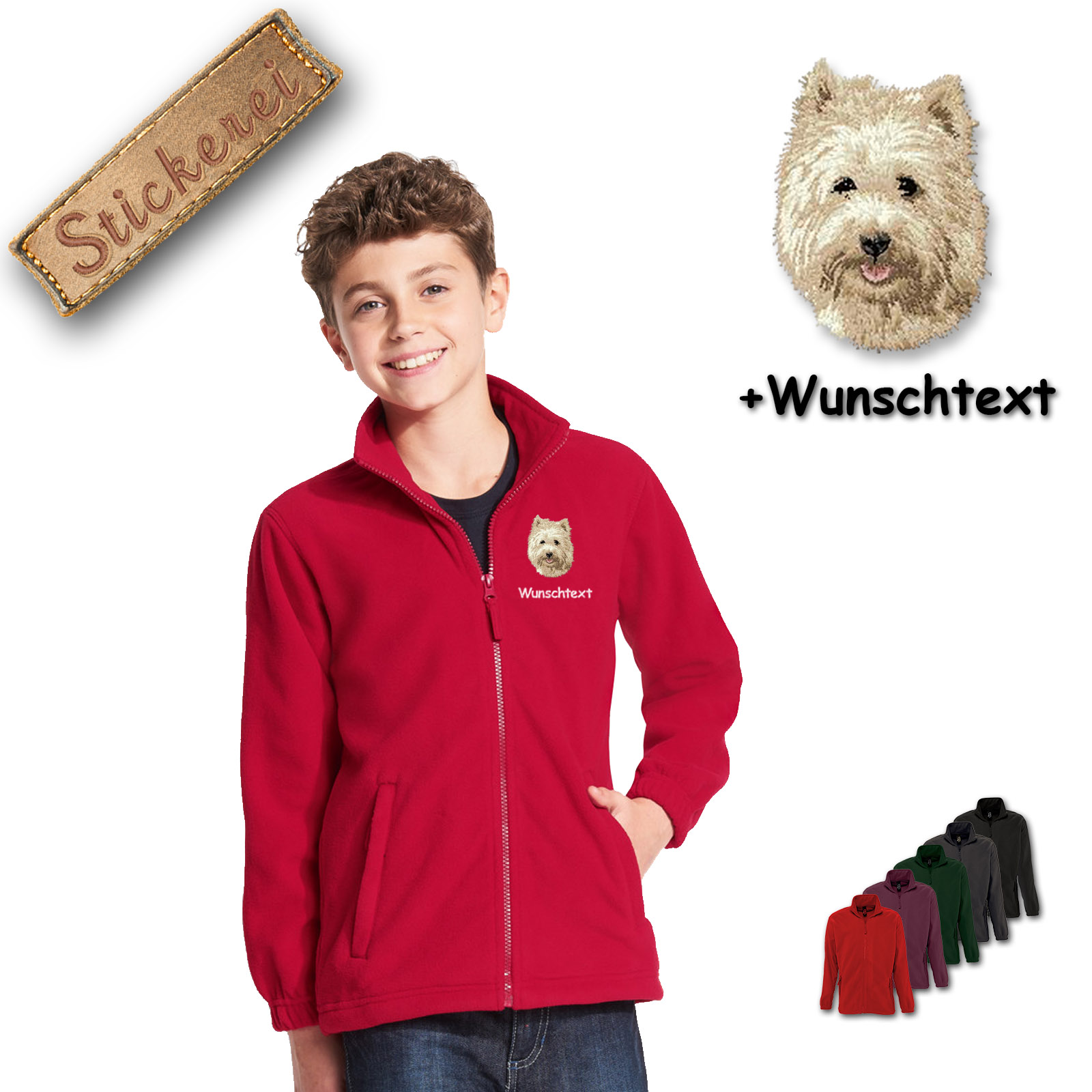 Kinder-Fleecejacke Cairn Terrier