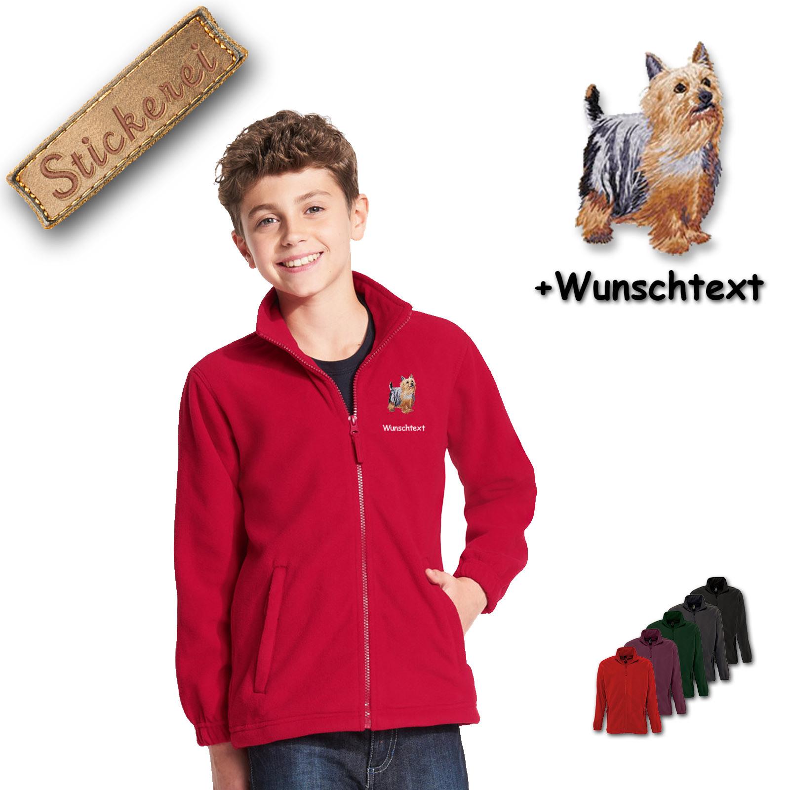 Kinder-Fleecejacke Australian Silky Terrier