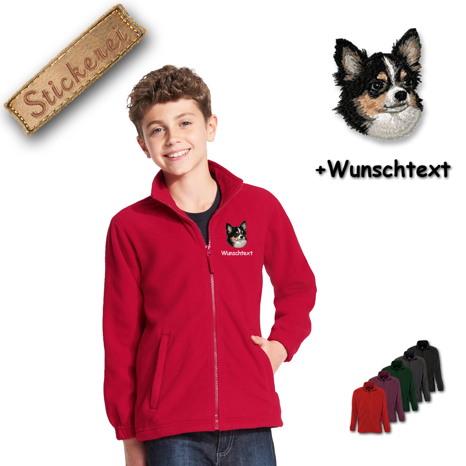 Kinder-Fleecejacke Chihuahua