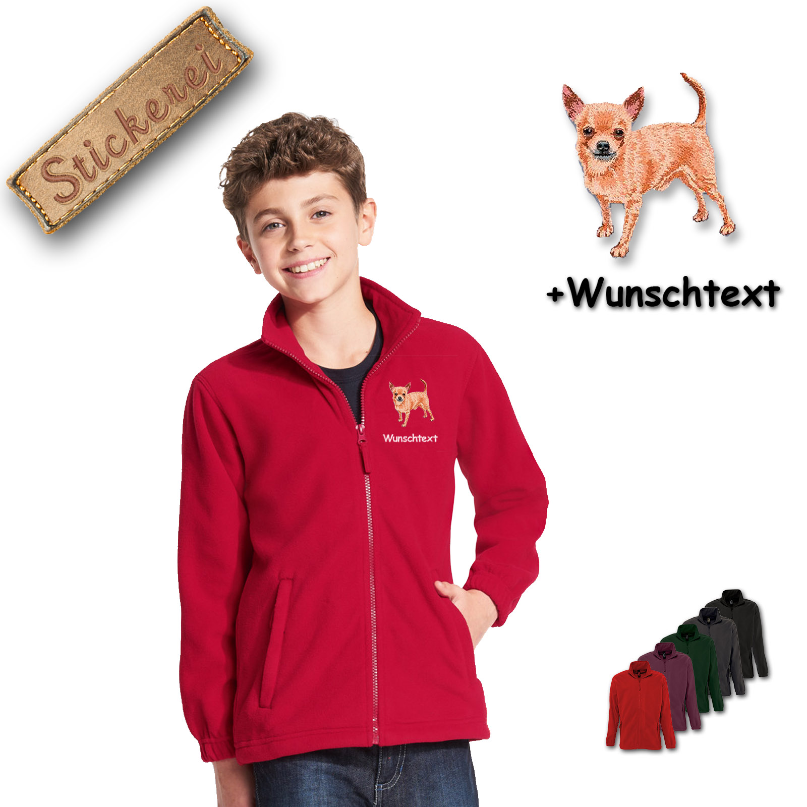 Kinder-Fleecejacke Chihuahua