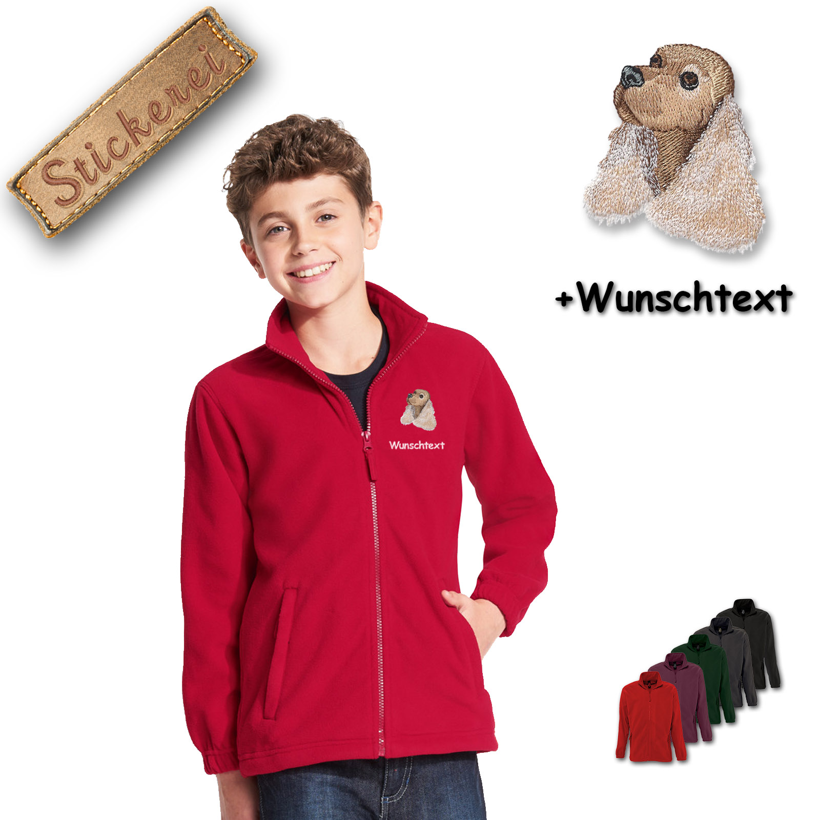 Kinder-Fleecejacke Cocker Spaniel
