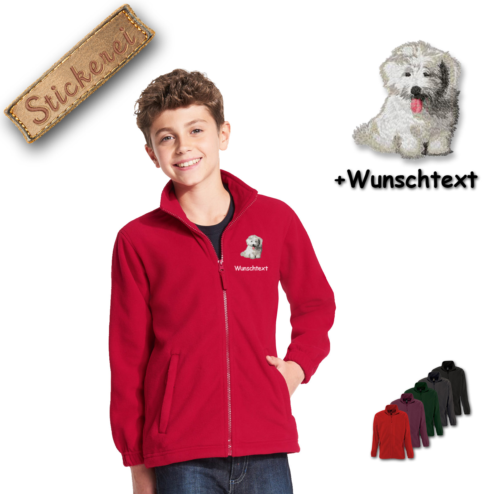 Kinder-Fleecejacke Coton de Tuléar