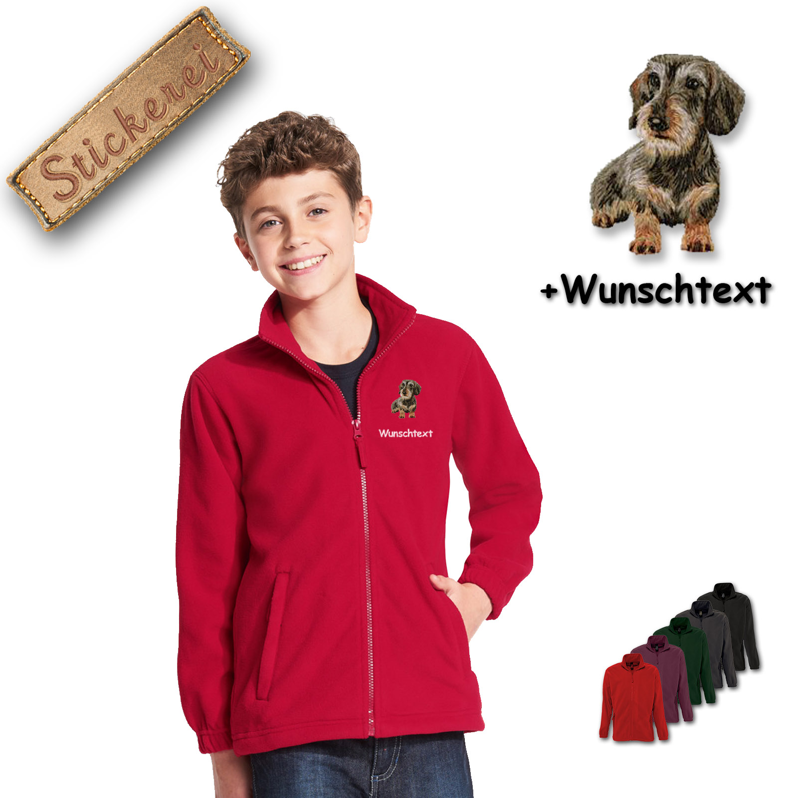 Kinder-Fleecejacke Dackel