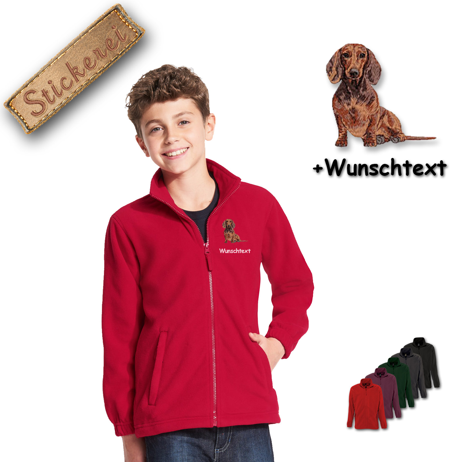 Kinder-Fleecejacke Dackel